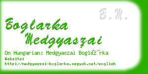 boglarka medgyaszai business card